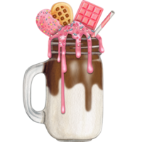 watercolor hand drawn milkshake png