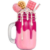 aguarela mão desenhado milkshake png