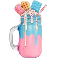 vattenfärg hand dragen milkshake png