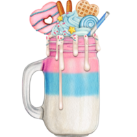 aguarela mão desenhado milkshake png