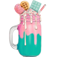 watercolor hand drawn milkshake png