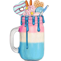 watercolor hand drawn milkshake png