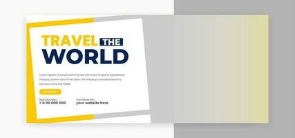 abstract Travel social media cover banner template design vector