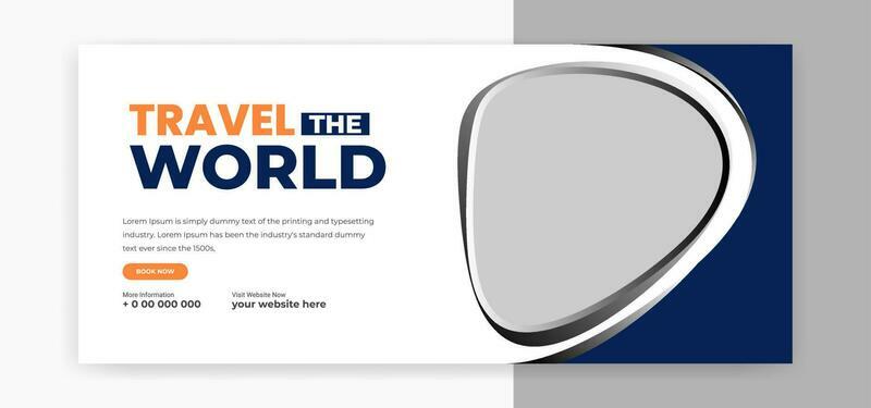 abstract Travel social media cover banner template design
