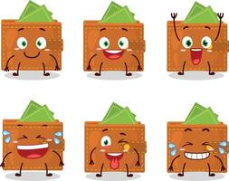 Cartoon character of wallet with smile expression vector