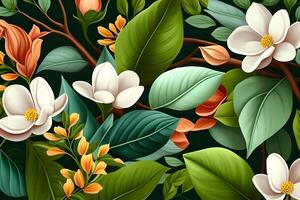 seamless pattern background design with colorful flowers for spring. Illustration design by photo