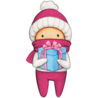 waterverf hand- getrokken schattig winter karakter png