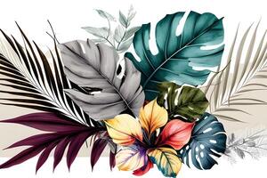 seamless pattern background design with colorful flowers for spring. Illustration design by . photo