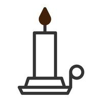 candle icon duotone grey brown colour easter symbol illustration. vector