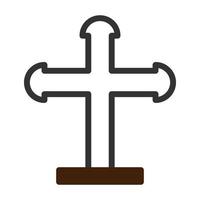 cristiano icono duotono gris marrón color Pascua de Resurrección símbolo ilustración. vector