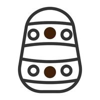 egg icon duotone grey brown colour easter symbol illustration. vector