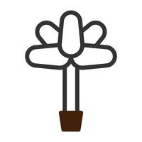 flower icon duotone grey brown colour easter symbol illustration. vector