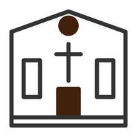 Cathedral icon duotone grey brown colour easter symbol illustration. vector