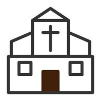 Cathedral icon duotone grey brown colour easter symbol illustration. vector