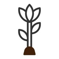 flower icon duotone grey brown colour easter symbol illustration. vector