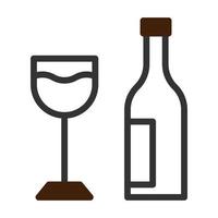 glass wine icon duotone grey brown colour easter symbol illustration. vector
