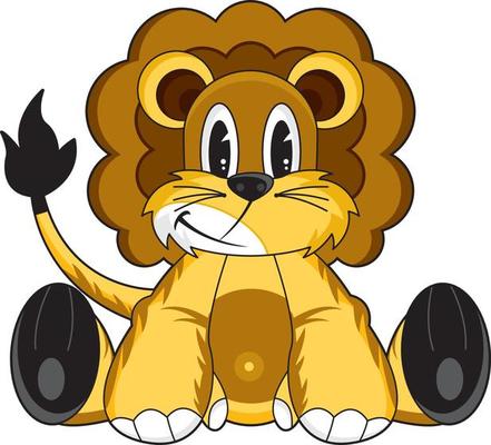 Cute Cartoon Lion - King of the Jungle Character