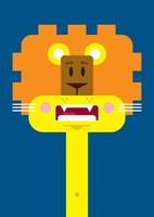 Cute Cartoon Lion - King of the Jungle Character vector