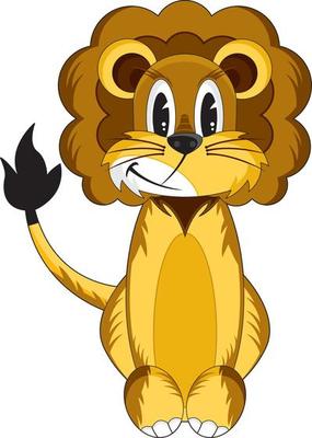 Cute Cartoon Lion - King of the Jungle Character