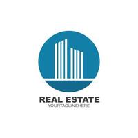 real estate modern city building vector template