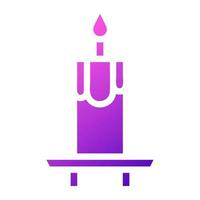 candle icon solid gradient purple pink colour easter symbol illustration. vector