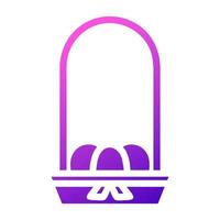cesta huevo icono sólido degradado púrpura rosado color Pascua de Resurrección símbolo ilustración. vector