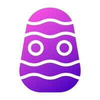 egg icon solid gradient purple pink colour easter symbol illustration. vector