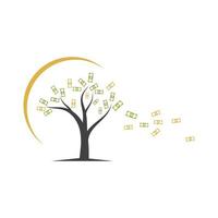 dinero árbol logo icono vector ilustración