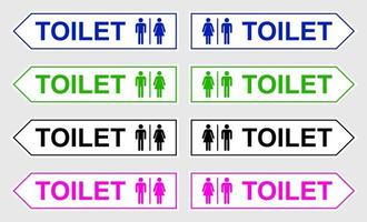 set toilet sign printable public signage wc symbol modern simple minimalist man woman silhouette design vector