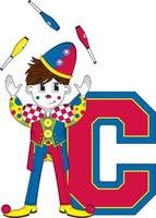 C is for Circus Clown - Alphabet Learning Illustration vector
