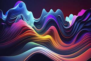 3d waves abstract background. . photo