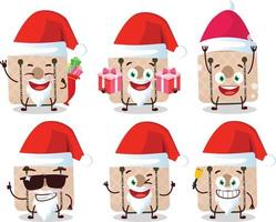 Santa Claus emoticons with women sling bag cartoon character vector