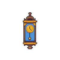 clock in pixel art style vector