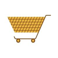 Food cart, basket. On wheels. Shopping online vector