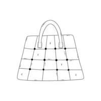 Womens roomy tote bag. Vector doodle black and white