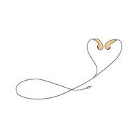 Wired headphones for smartphone or audio player vector