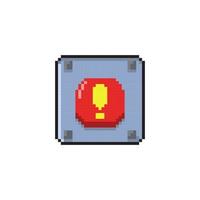 exclamation mark button in pixel art style vector