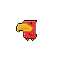 cute red eagle in pixel art style vector