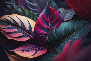 Tropical leaves background. . photo