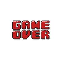 game over red text in pixel art style vector