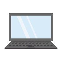 Laptop with blank screen isolated on white background. Flat icon. vector