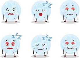 Cartoon character of blue moon with sleepy expression vector