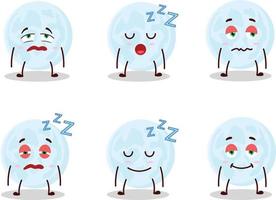 Cartoon character of blue moon with sleepy expression vector