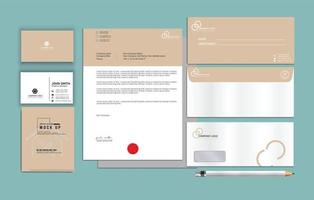 stylish business stationery items set with Vector Design