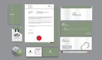 stylish business stationery items set with Vector Design