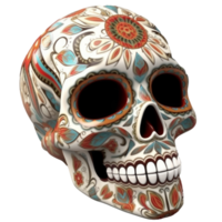 socker skalle i en traditionell stil för dia de los muertos png