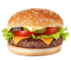 Beef burger isolated. png