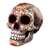 Sugar Skull in a traditional style for Dia de Los Muertos png