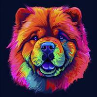 Chow chow in neon colors. . photo