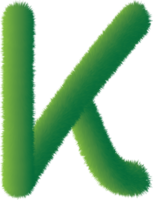 letter K 3d fluffy illustration png